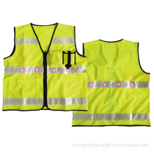Traffic warning vest with LED